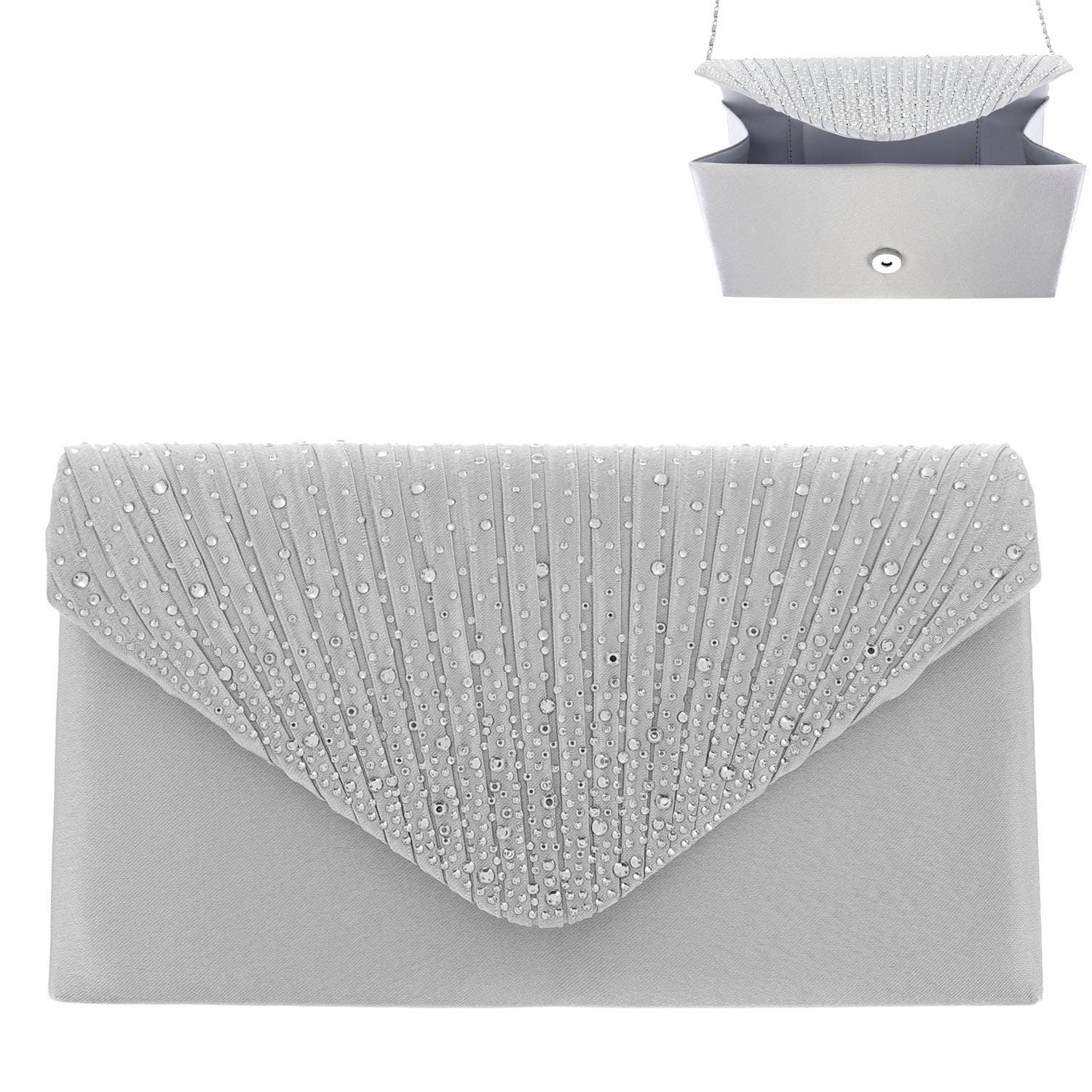 SP Sophia Collection - Vente Pochette – femme - Sac de soirée à bandoulière avec enveloppe en strass9