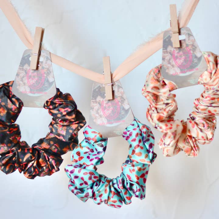 Tirzah Lane Art - Wholesale Scrunchie - Women's - Desert Dreamin’ Western Scrunchie Set of 3 Cowgirl Hair Accessory