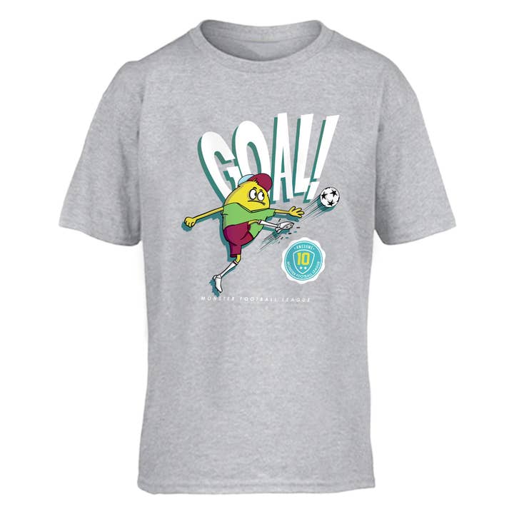 Emogifts – T-shirts estampadas – Criança por atacado – Camiseta Monster Football Goal Kid2