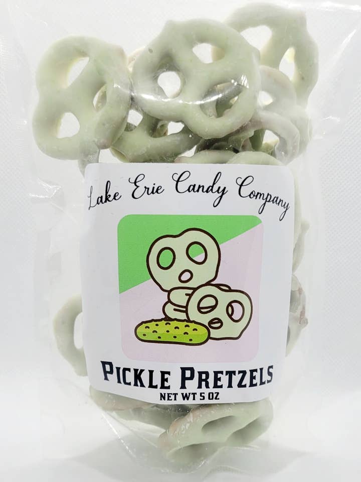 Pickle Pretzels for wholesale by Lake Erie Candy Company