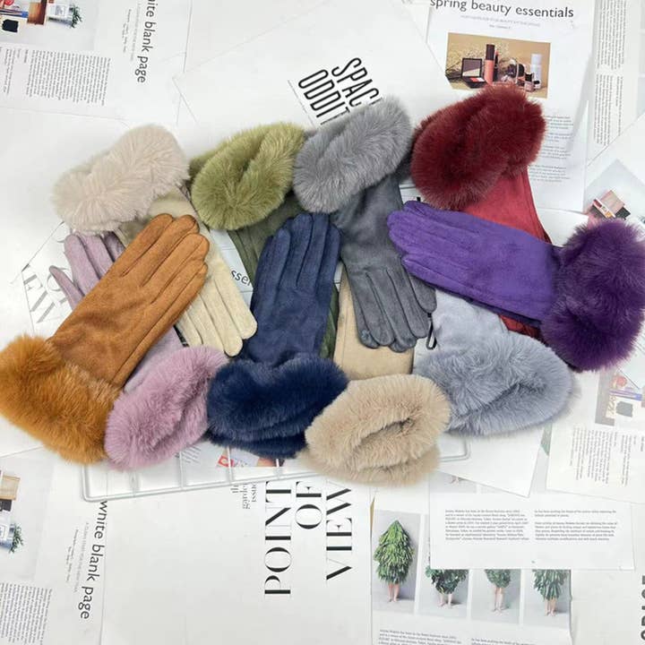 Funkyrel® Atzbranding Limited - Wholesale Gloves - Women's - Gloving - Women's Fur-Cuff Winter Gloves2