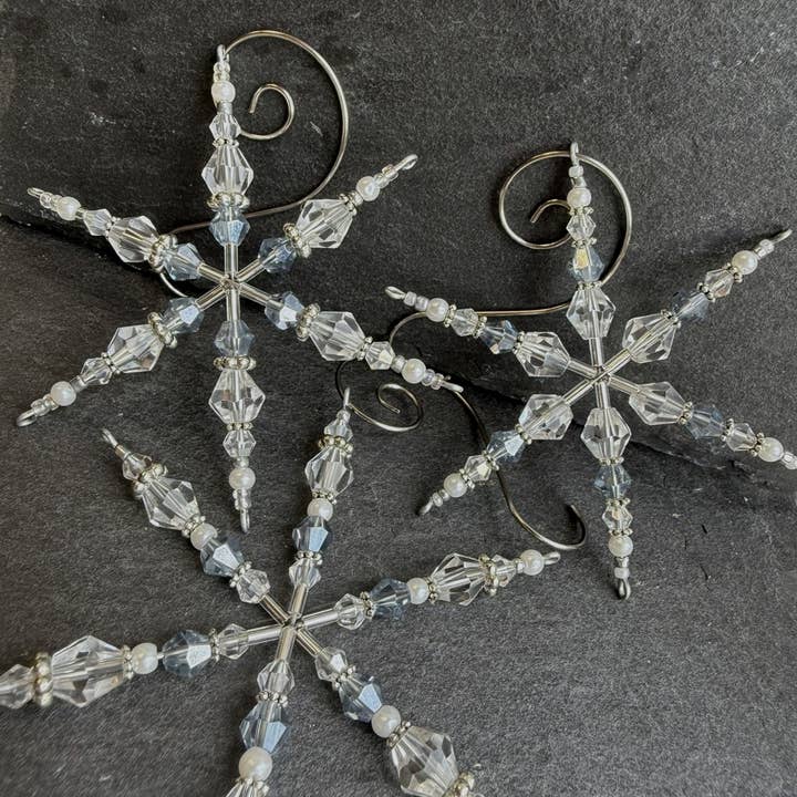 TerraSeaDesigns - Wholesale Ornament - Handmade Beaded Snowflake Ornament1