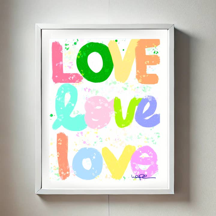Confetti Love - Mini 8" x 10" Print for wholesale by Windy O'Connor Art & Home