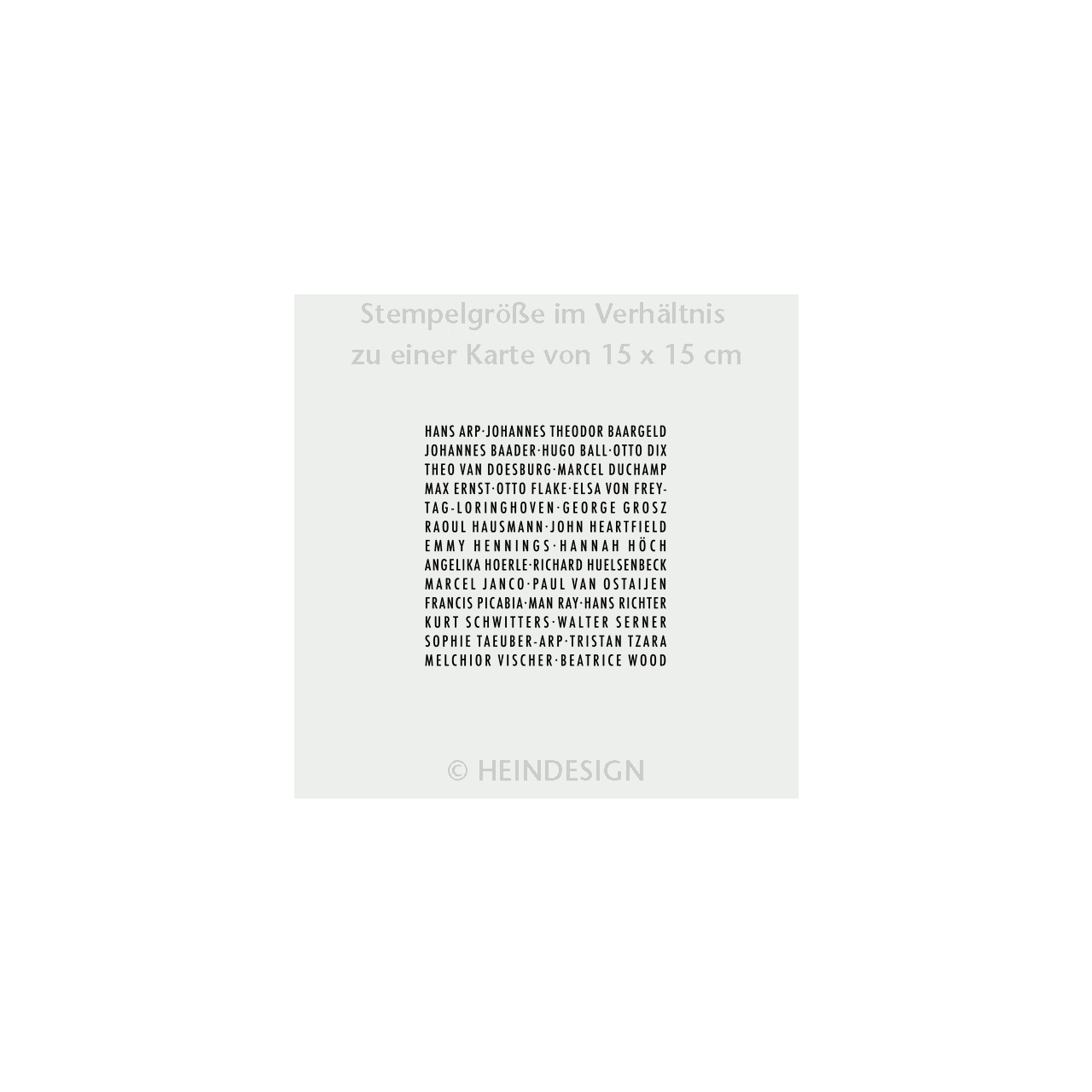 Heindesign - Wholesale Rubber/Decorative Stamp - Stamp: Dada - all artists1