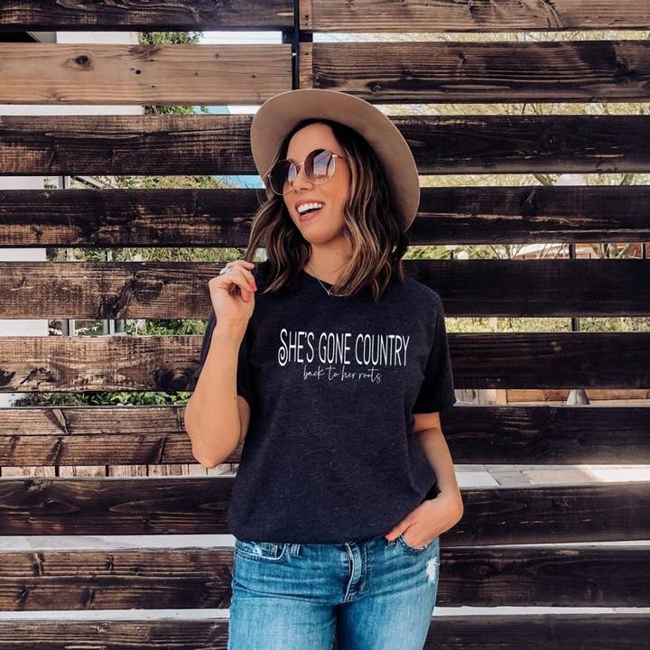 She's Gone Country Printed Tee for wholesale by Simple Tymes
