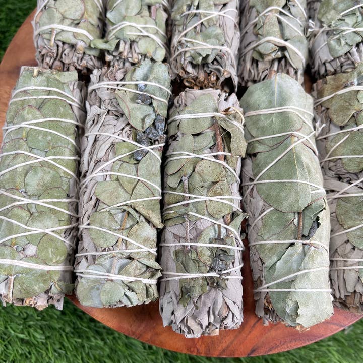 CaNatureLover - Wholesale Sage Bundle - White Sage with Eucalyptus, Hand Wrapped Thick bundles.7
