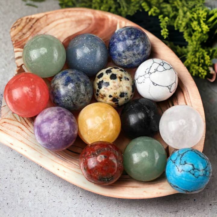 Wax Apothecary - Wholesale Spiritual Stone/Crystal - 1" Gemstone Crystal Ball Stone Sphere Orb Assortment