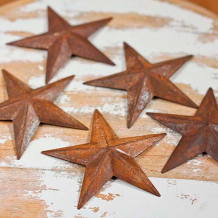 Factory Direct Craft - Wholesale Cutouts - Rusty Tin Dimensional Mini Barn Stars - Select Size2