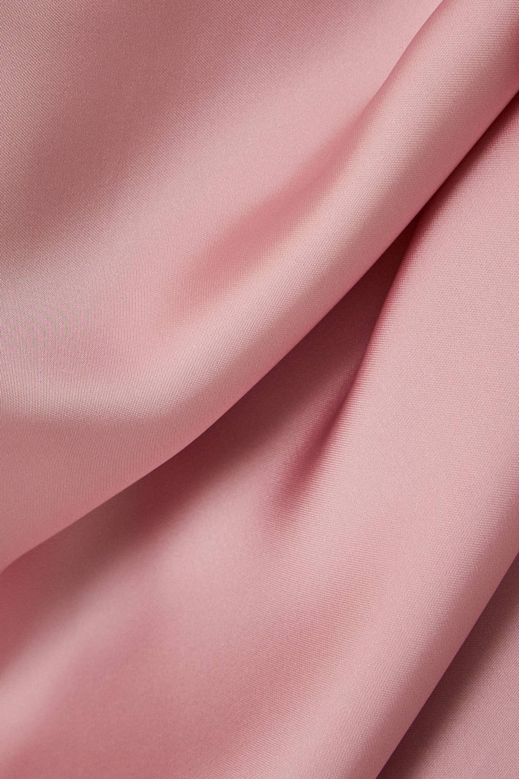 Rose Robe mini en satin à bretelles à volants en vente sur Faire9