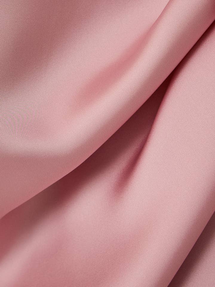 Rose Robe mini en satin à bretelles à volants en vente sur Faire9