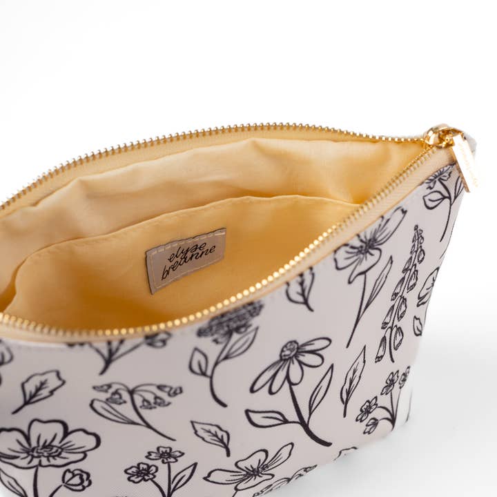 Elyse Breanne Design – wholesale Pouch – Women’s – Ivory Pressed Floral Carry-All Pouch1
