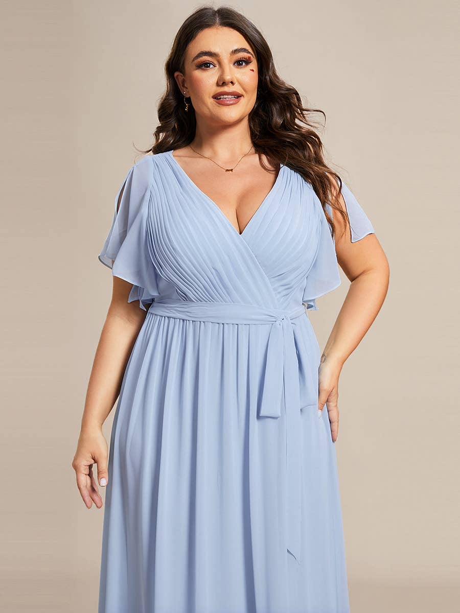 Ever-Pretty - Vente Robe – femme - Robes de soirée à volants à manches courtes exclusives B2B88