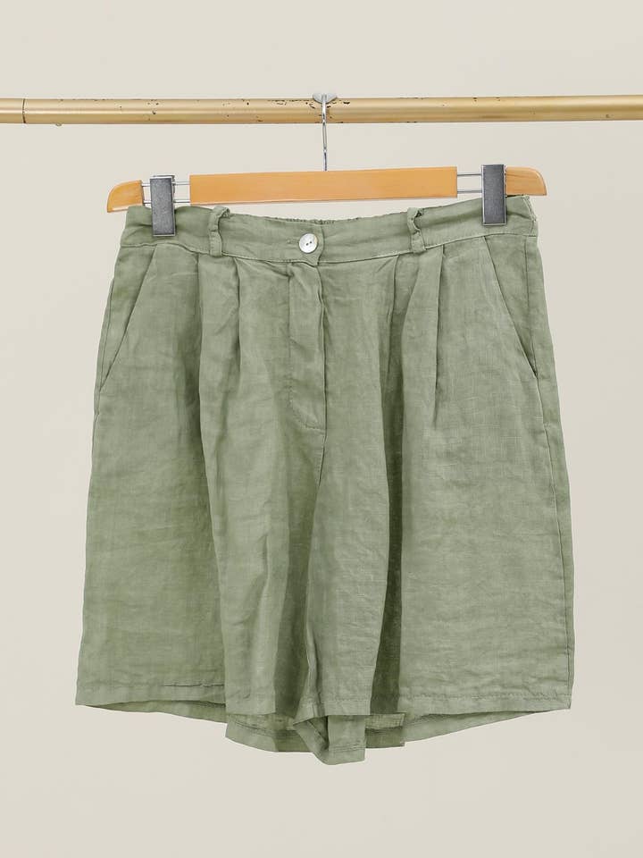 NAÏS PARIS - Wholesale Shorts - Women's - Elasticated back buttoned shorts, 100% linen9