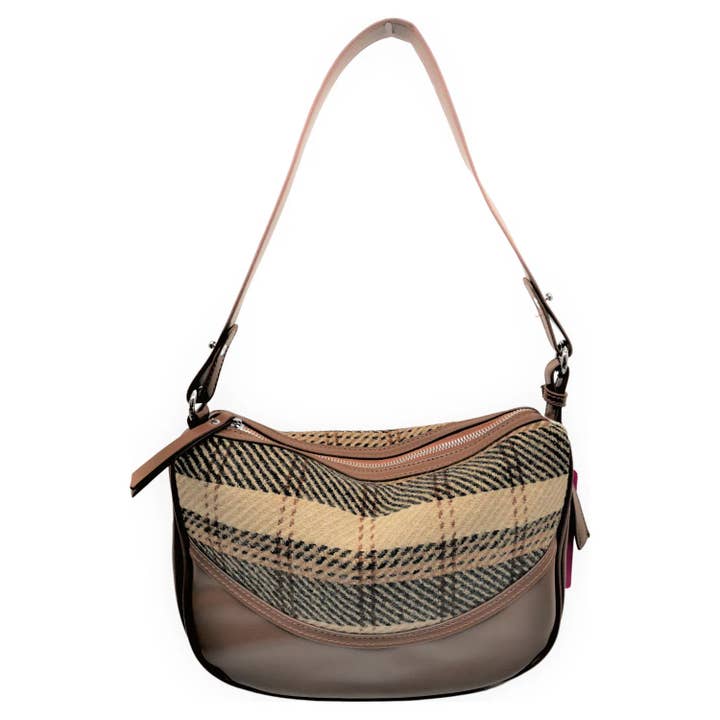 Sac à bandoulière à motif à carreaux en matières mixtes 3083 pour la vente par Superbia