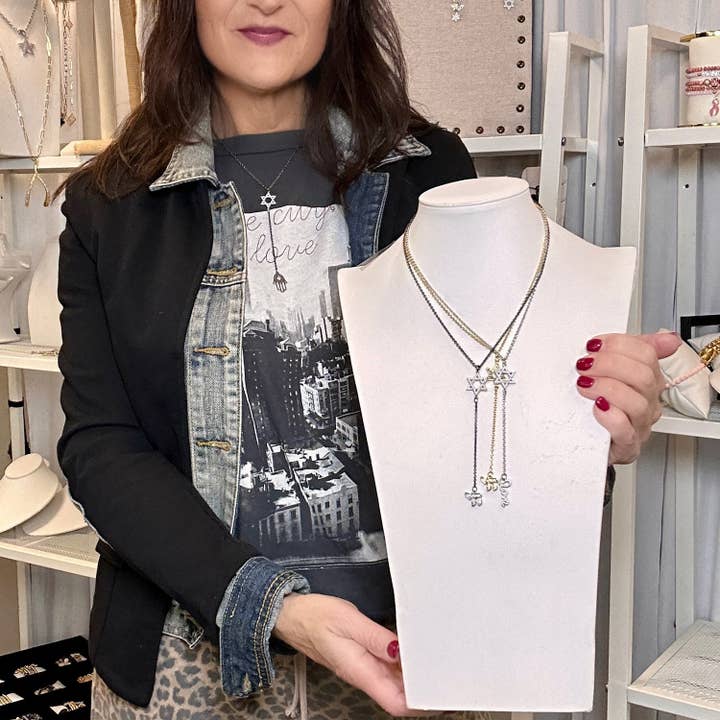 Love, Lisa – wholesale Y-neck/lariat necklace – Emily Star of David Lariat Necklace4