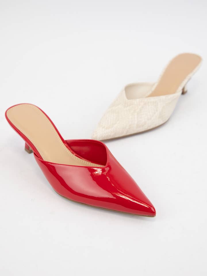 CCOCCI - Wholesale Low heels – Women′s - JAVANA V-CUT TOPLINE POINTED-TOE KITTEN HEELS9