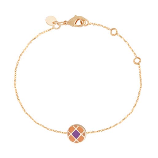 Bracciale Nina - Smalto Arancione e Viola per la vendita all'ingrosso da parte di Les Merveilleuses
