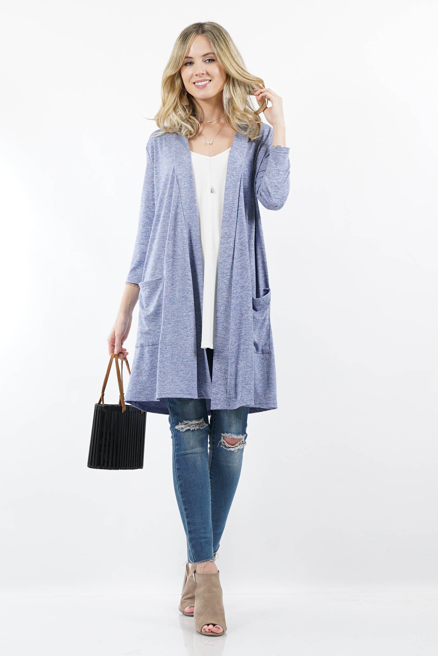 42POPS - Wholesale Cardigan - Women's - ",,...._ Open cardigan w/ slouchy pockets11