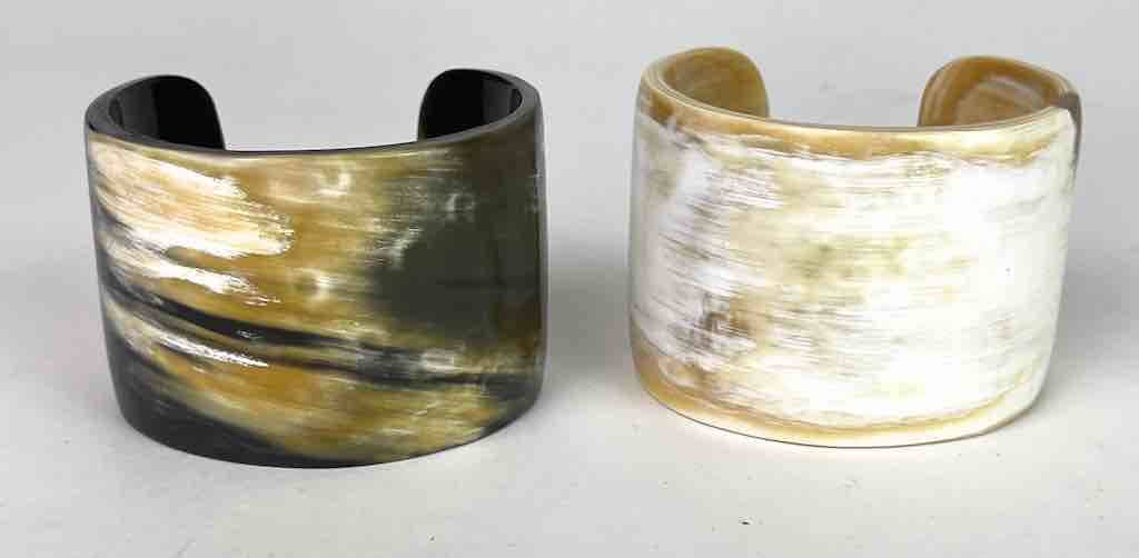 The Niger Bend - Wholesale Cuff Bracelet - Wide African cow horn cuff bracelet, assorted shades1
