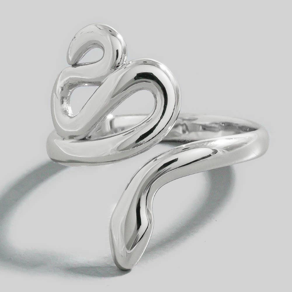 The Looks by Fame Accessories - Wholesale Band/Stacked Ring - Gold Dipped Swirled Snake Open Band Ring3