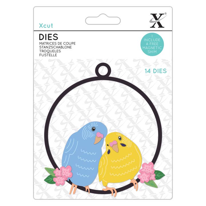 Xcut Dies, The Budgie Bunch, 14 delar, Kolstål för wholesale av West Design Products