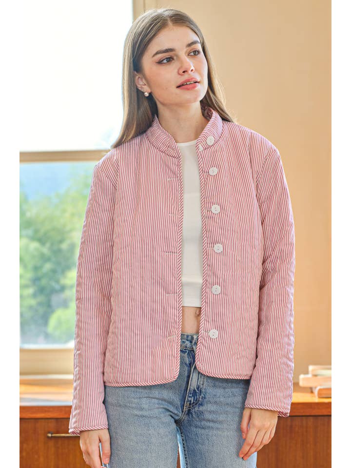 ROSIE POSIE - Wholesale Jacket - Women's - RP2545 - Two-in-One Reversible Floral and Stripe Jacket3