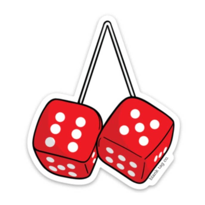 Blank Tag Co.® Waterproof Sticker - Fuzzy Dice for wholesale by Blank Tag Co. - Waterproof Stickers