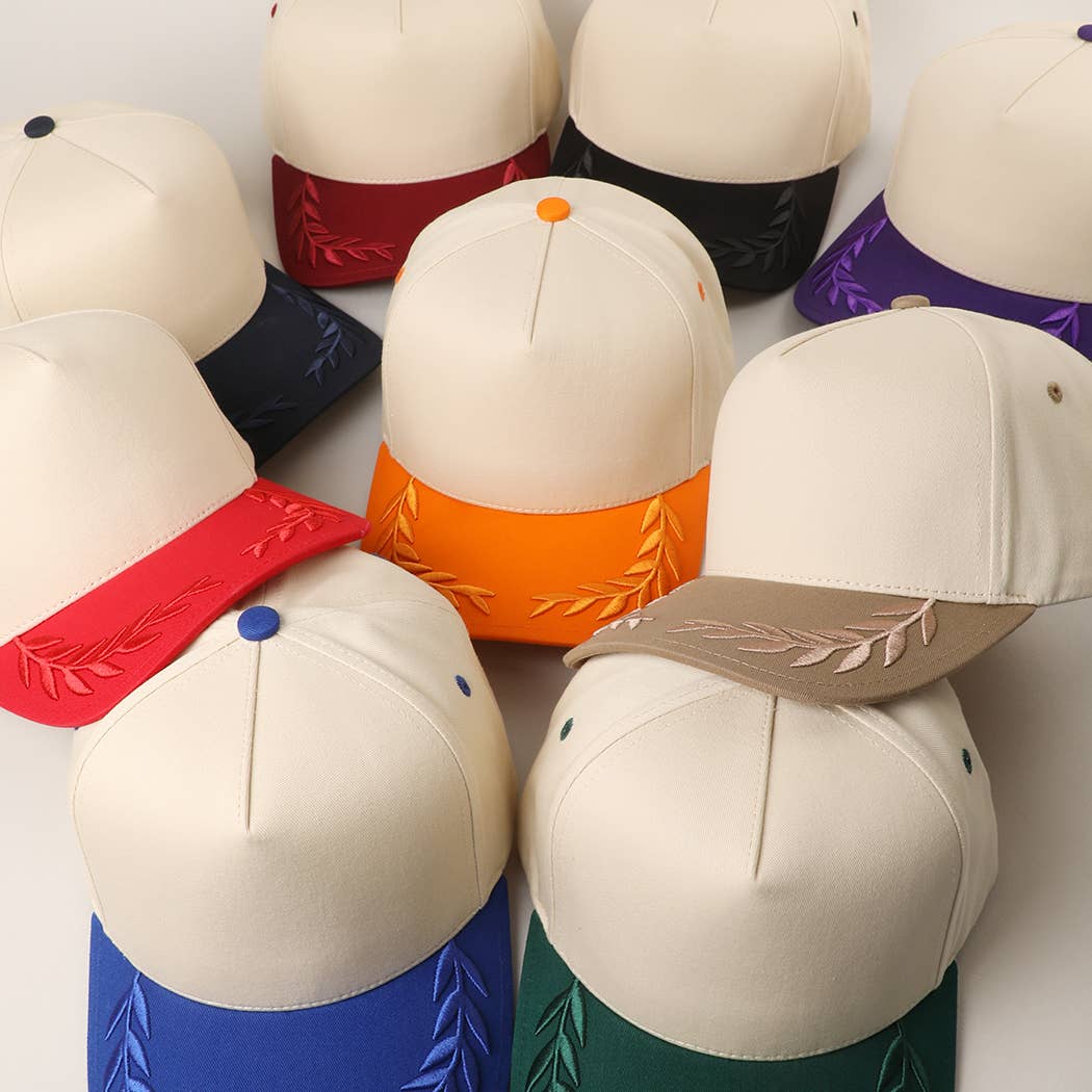 Fashion City - Wholesale Trucker Hat - Unisex - Plain Two Tone Canvas Cotton Bay Leaf Trucker Hat10