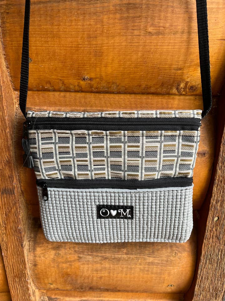 3 Zip Bag Gray- Geometric Home dec Print Fabric for wholesale by OlovesM.com