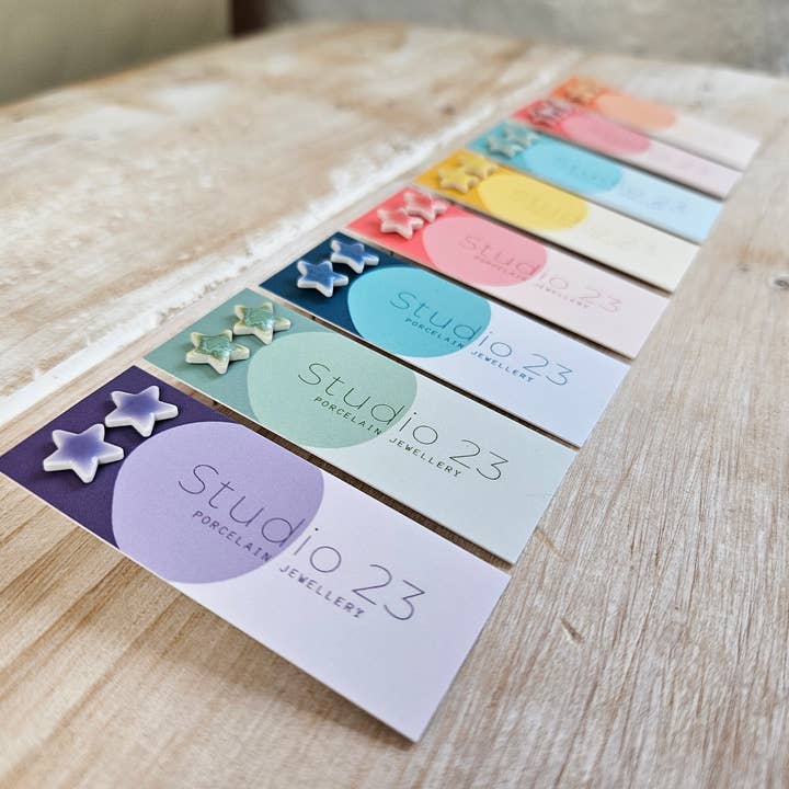 Stud Star Earring Pair for wholesale by Studio 23 Ceramics