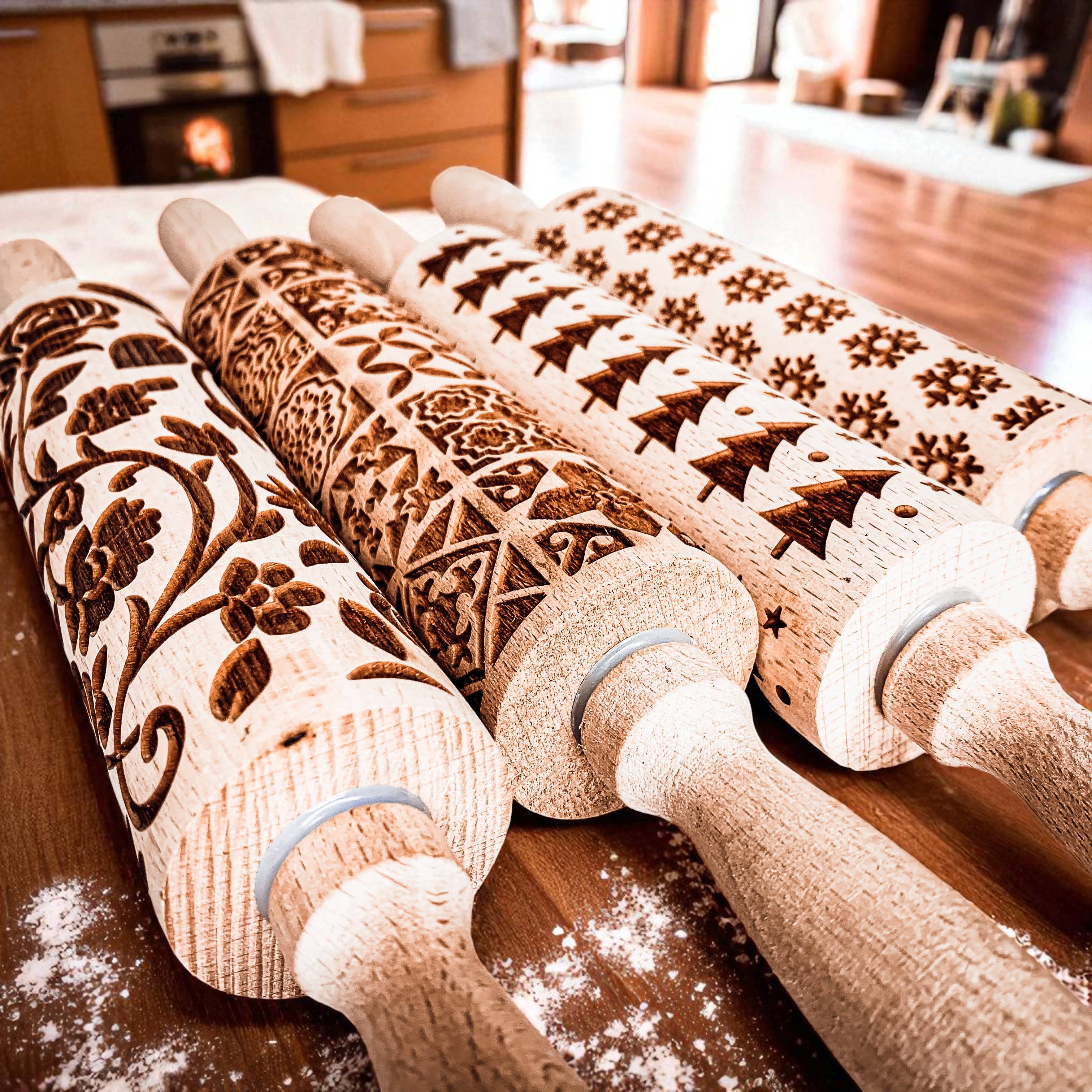 Gia Roma - Wholesale Rolling Pin - Christmas Cookie Cutter Baking Gift Set Wooden Rolling Pins 32