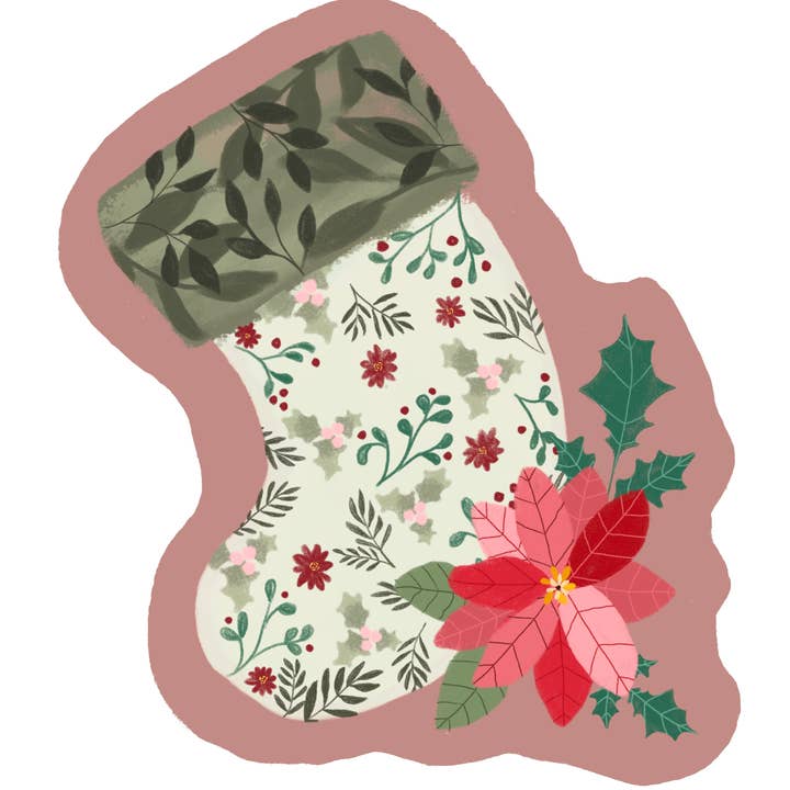 Holiday Stocking Vinyl Sticker for wholesale by Heart in the Woods