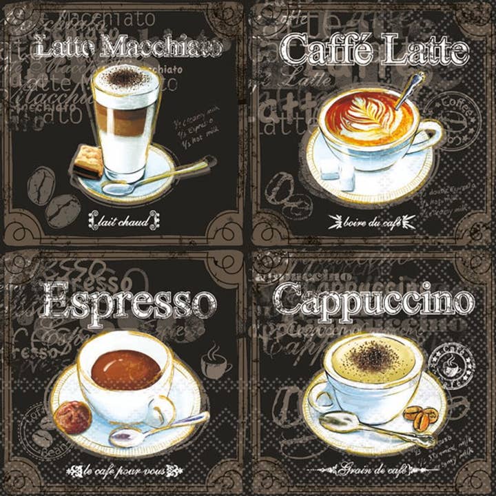 Elegant Gifts - Wholesale Disposable Napkin - Lunch Napkin - Types Of Coffee