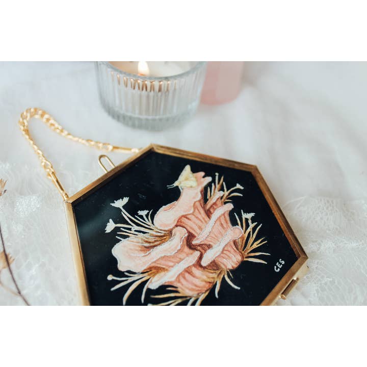 Pink Oyster Mushrooms Framed Print for wholesale by Brevity Art