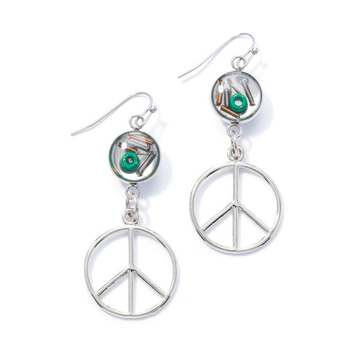 Guitar String Earrings: feat Peace for wholesale by Wear Your Music