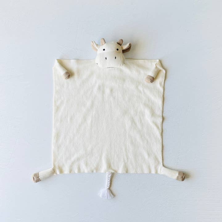Viverano Organics - Wholesale Security/Cuddle Blanket - Baby - Cow- Organic Baby Lovey Security Blanket Cuddle Cloth