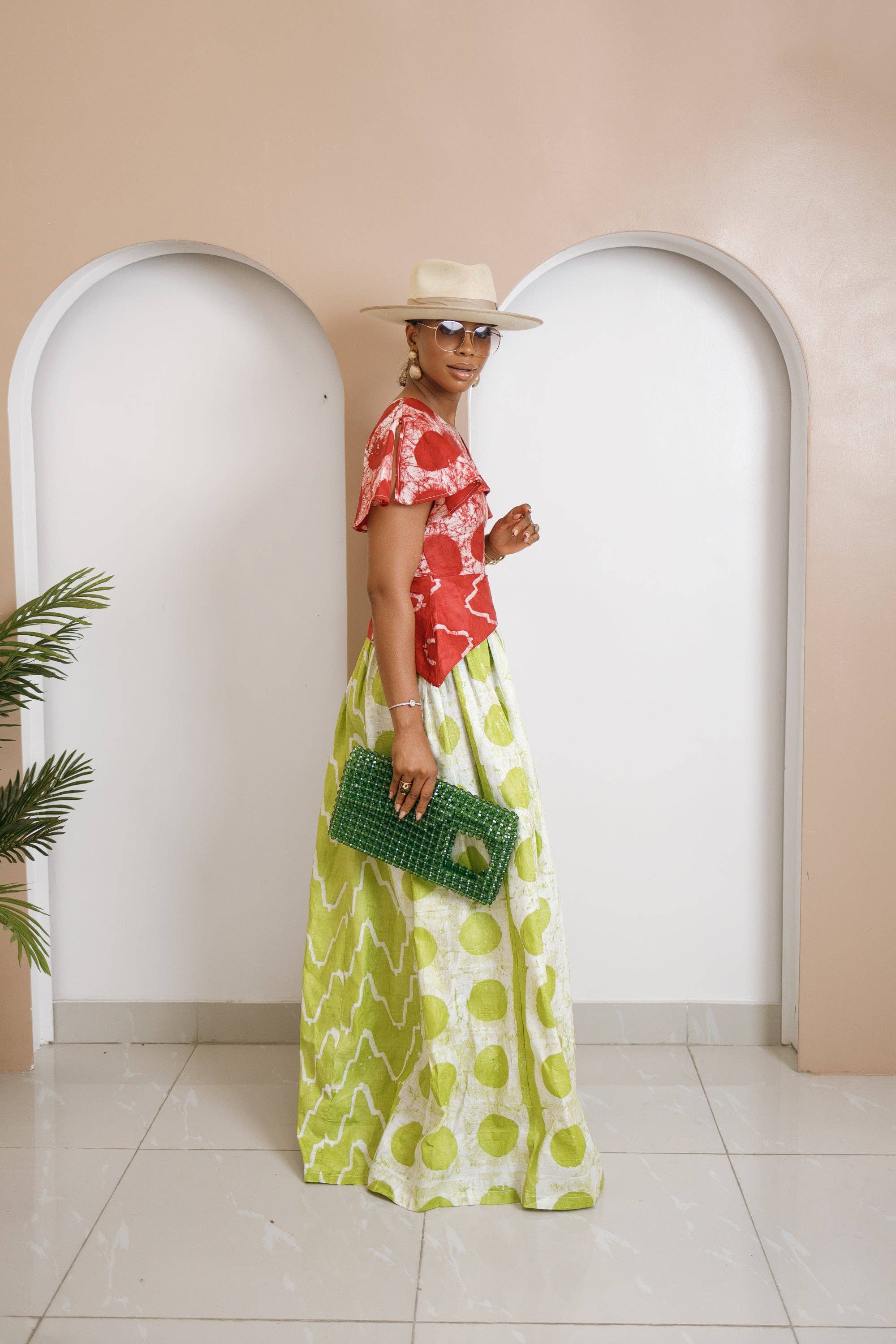 DUA MENKA - Wholesale Kaftan – Women's - Tobe Adire Kaftan Maxi Dress2