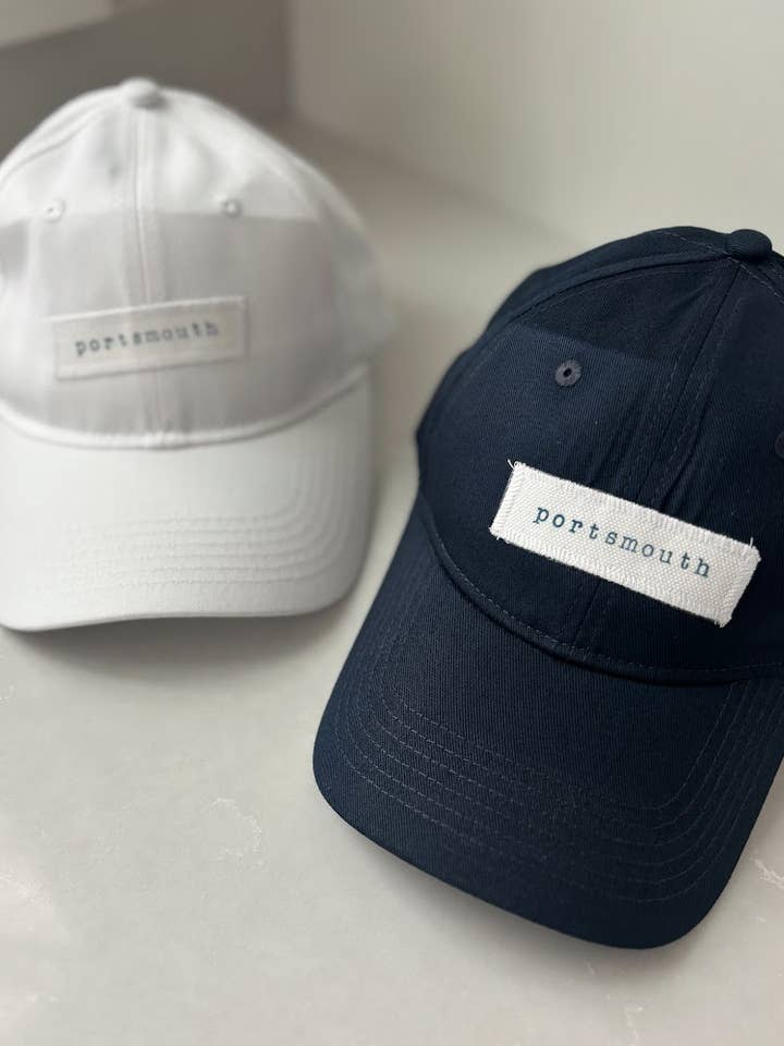 Custom Hand Stamped Baseball Cap - navy for wholesale by Seagate Studio
