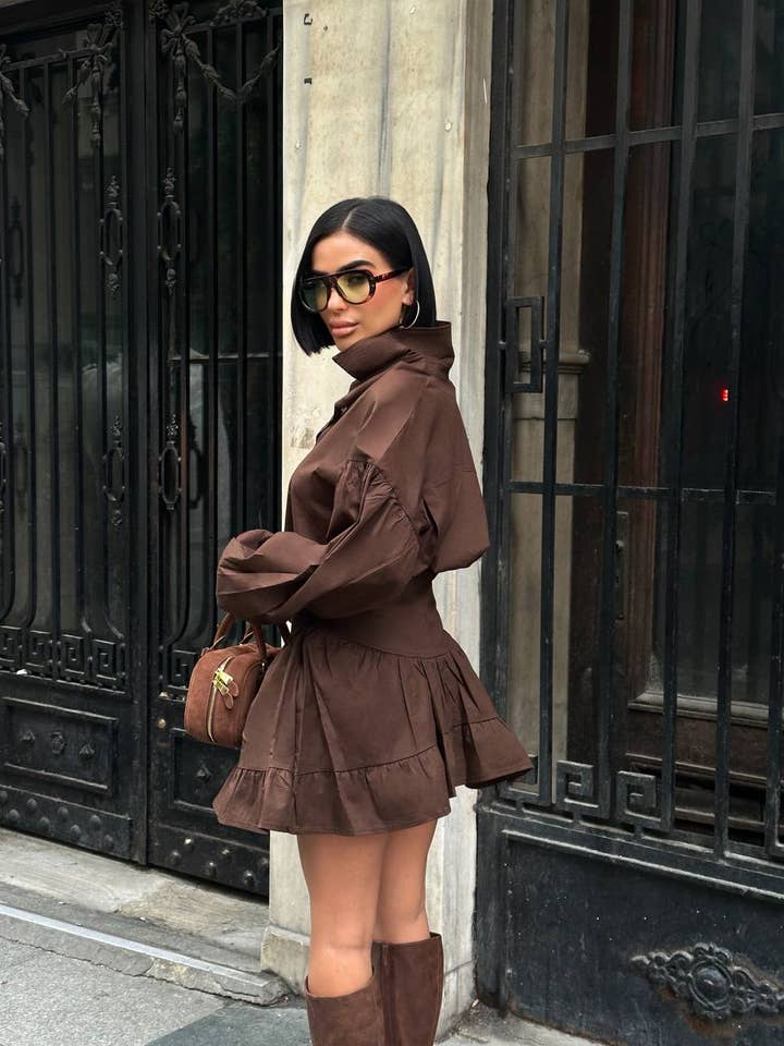 Vestido Mini Urbano Ajustado con Botones al Frente 1277 para venta al por mayor de Standpoint Top