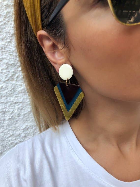 Christina Christi - Wholesale Clip-On Earrings - Clip On Earrings, Triangle Earrings, Geometric Earrings3