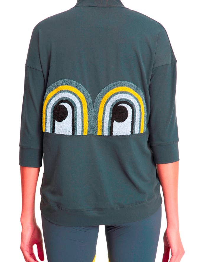 Moletom Novelty Eye manga 3/4 por atacado de Boom Boom Athletica