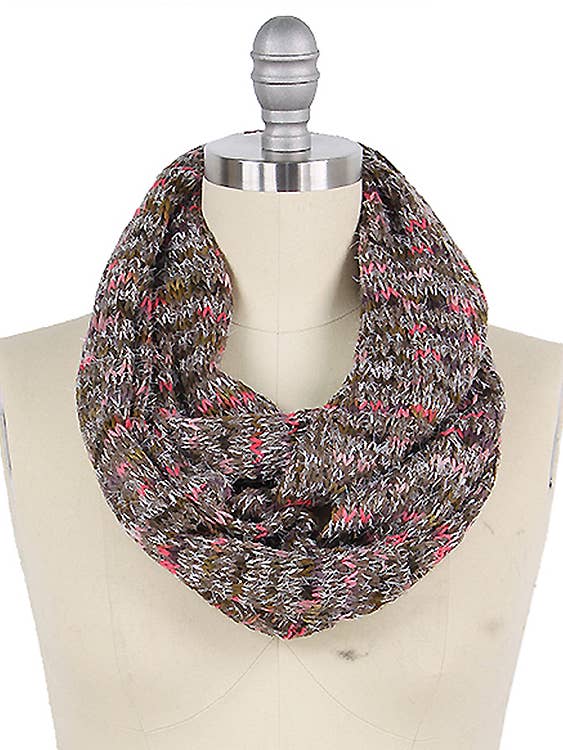 (#009) CACHECOL INFINITO DE MALHA DE FIOS DE COR por atacado de Jewelry Max