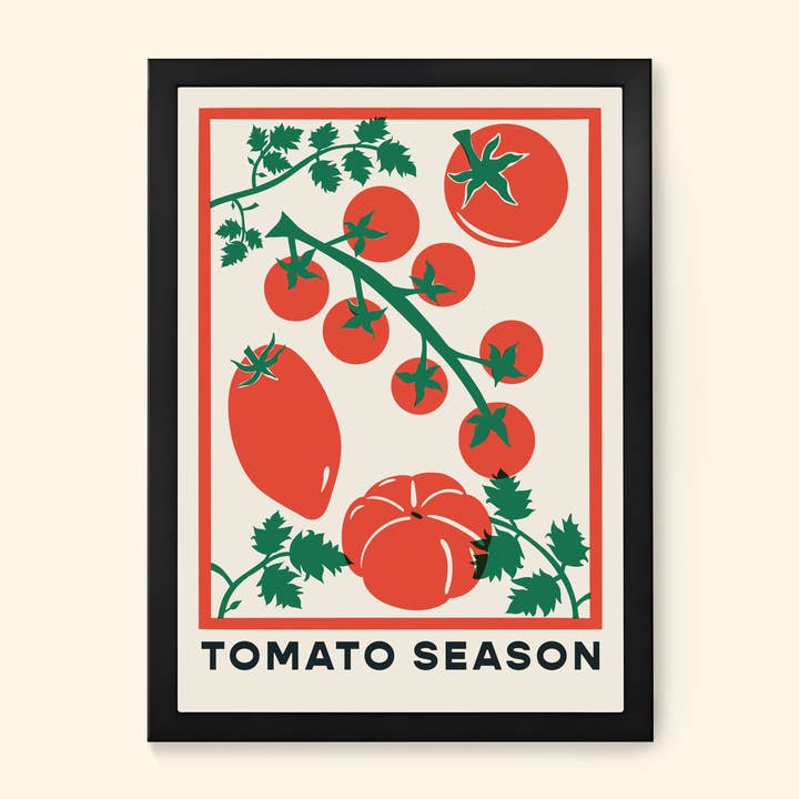Tomato Season Retro Kitchen Print for wholesale by Little Egret Design