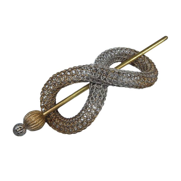 Enfeite de cabelo de figura 8 de malha média por atacado de Sarah Cavender Metalworks