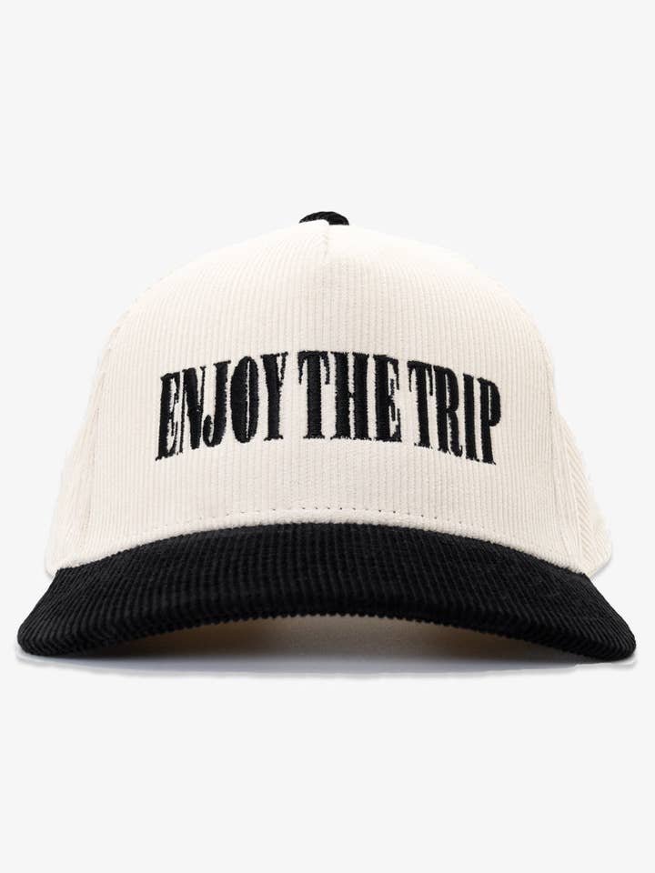Enjoy the Trip Typeface 2 Tone Cord Snapback - Black/Stone for wholesale by Dipped®