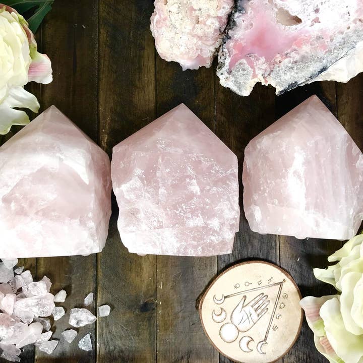 Rock Paradise - Venta al por mayor Piedras/cristales espirituales - Lámparas de cuarzo rosa y cristal con cable USB