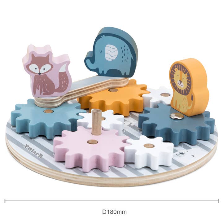 Trade Toys Limited - Wholesale Wood Toy - Kids - PolarB Spinning Gears - Animals1