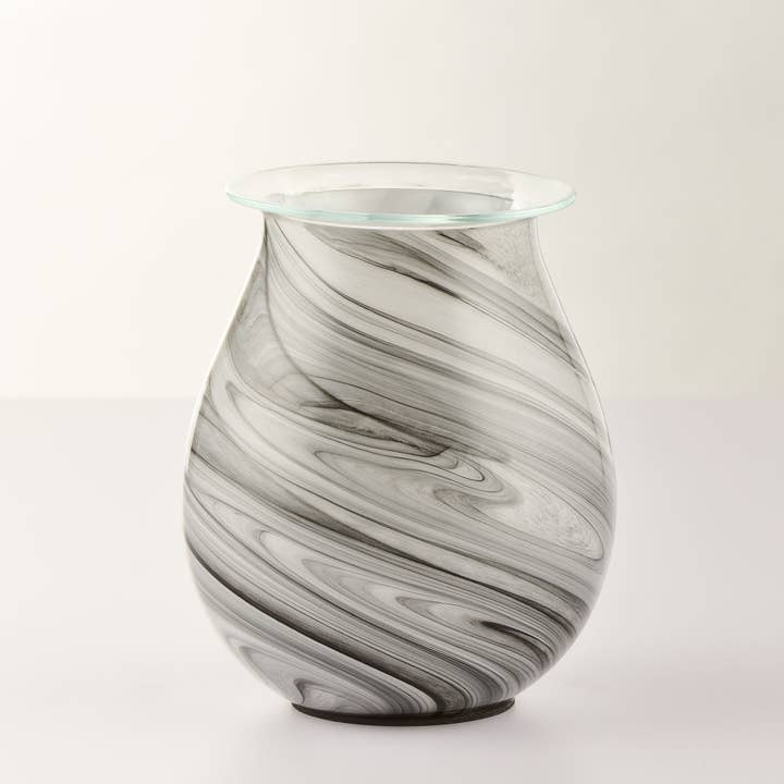 Sienna Glass - Wholesale Wax Warmer - Wax Melt Warmer - Black & White