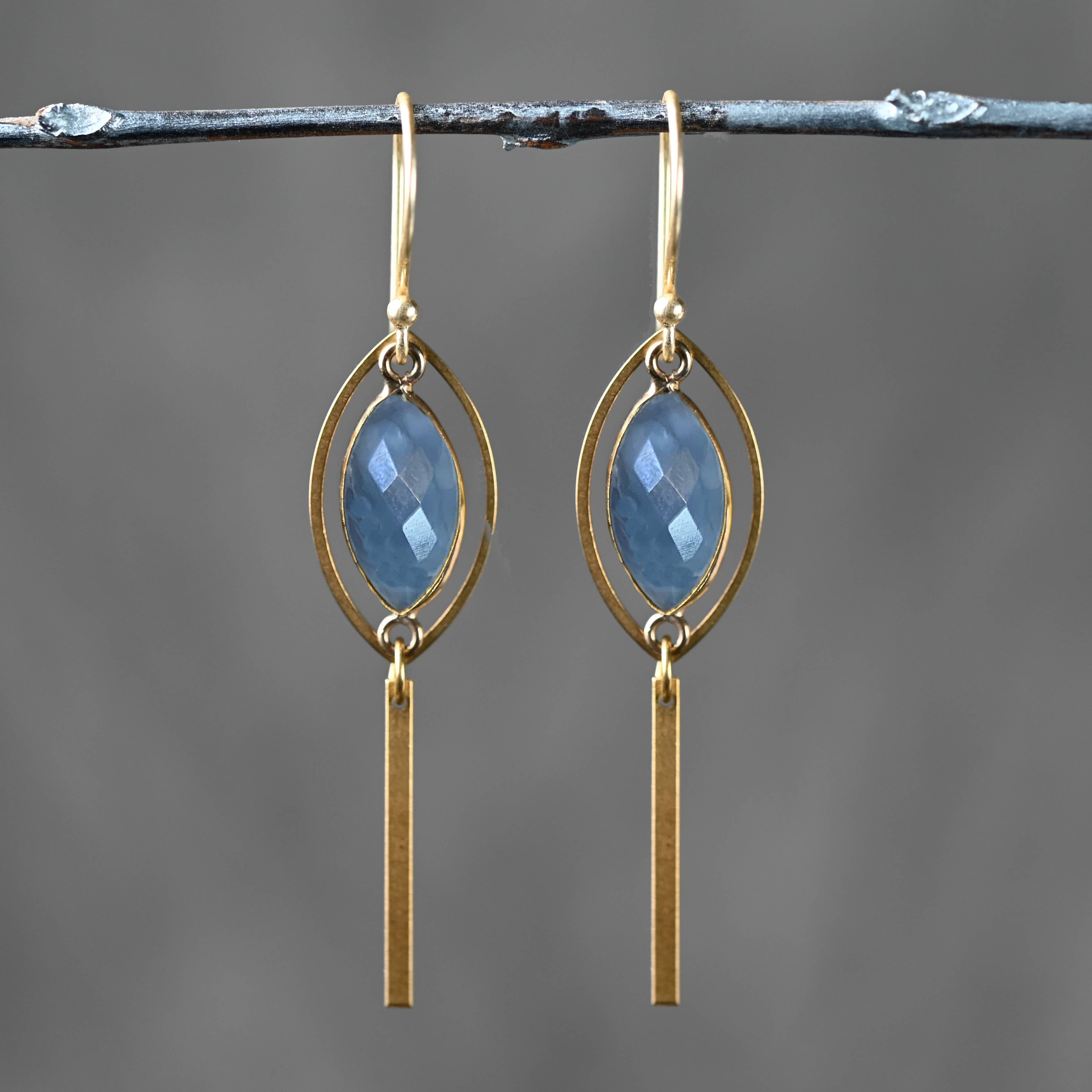 KBD Studio - Wholesale Dangle Earrings - Brass Marquise w/ Marquise Semi Precious6