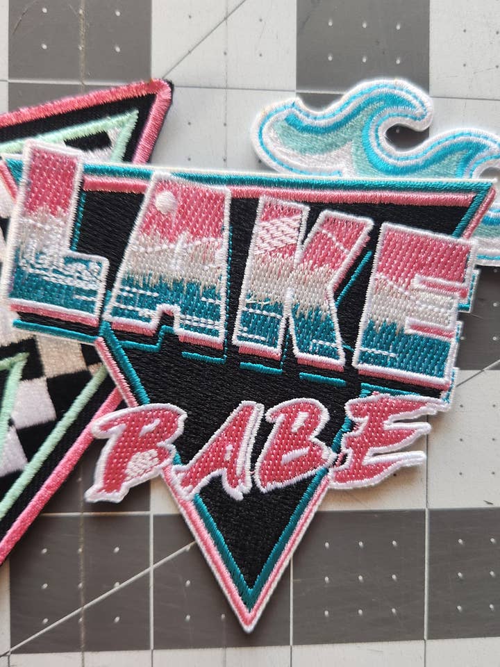 Lake Babe Retro Iron-On PATCH for wholesale by Texas Transfers